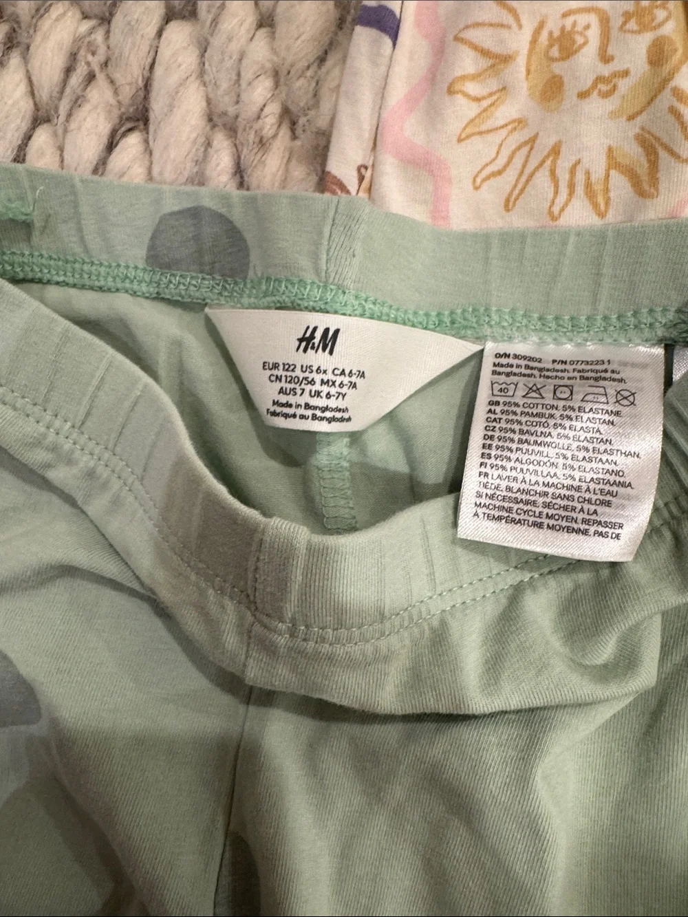 H&M Kids 4-Pack Shorts in Pink, Mint, Cream, Lavender, Periwinkle